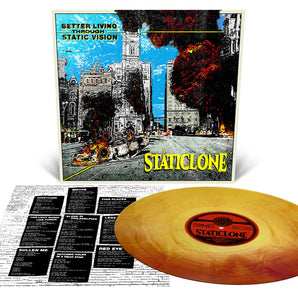 Staticlone - Better Living Through Static Vision LP (Oxblood and Yellow Galaxy Effect Merge Vinyl)