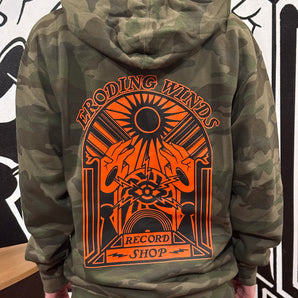 Camo/Blaze Orange "Electric Eye" Zip-up sweatshirt